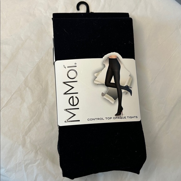 NWT MEMOI (2 pair) Black Control Top Opaque Tights. Size L/XL - Picture 5 of 5